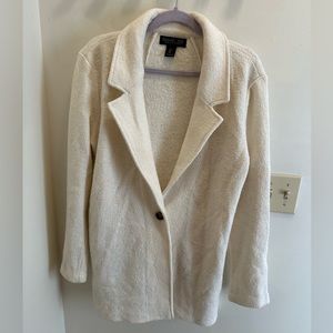 rachel zoe wool blend sweater jacket white/cream